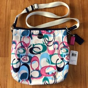 Coach Signature Ikat Print Crossbody Purse